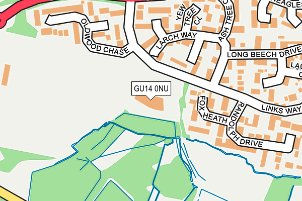 GU14 0NU map - OS OpenMap – Local (Ordnance Survey)