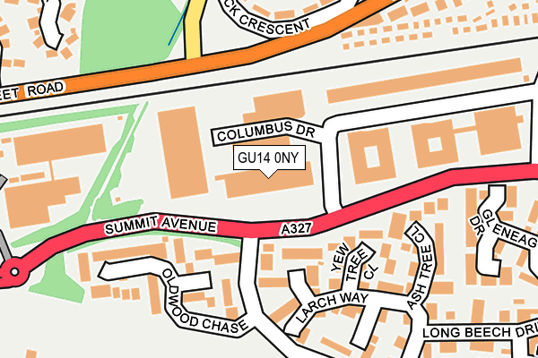 GU14 0NY map - OS OpenMap – Local (Ordnance Survey)