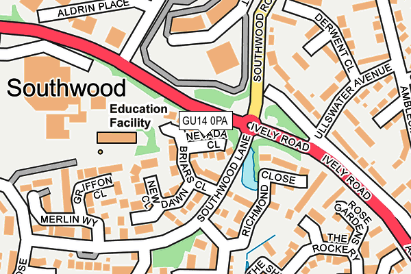 GU14 0PA map - OS OpenMap – Local (Ordnance Survey)