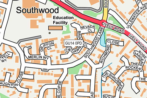 GU14 0PD map - OS OpenMap – Local (Ordnance Survey)