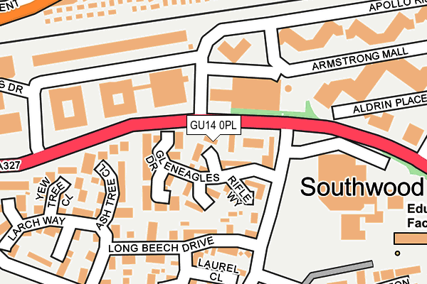 GU14 0PL map - OS OpenMap – Local (Ordnance Survey)