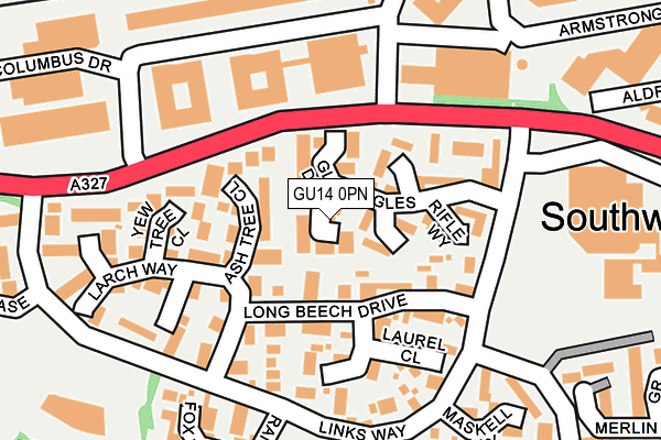 GU14 0PN map - OS OpenMap – Local (Ordnance Survey)