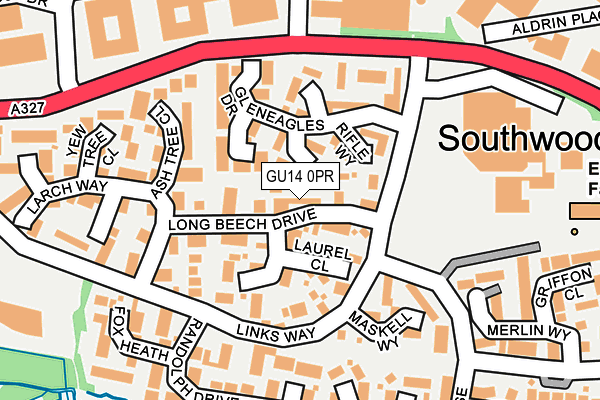 GU14 0PR map - OS OpenMap – Local (Ordnance Survey)