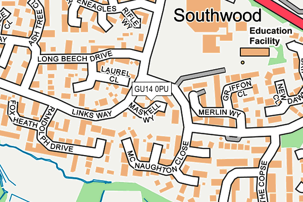 GU14 0PU map - OS OpenMap – Local (Ordnance Survey)