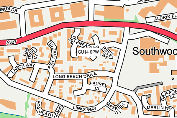 GU14 0PW map - OS OpenMap – Local (Ordnance Survey)