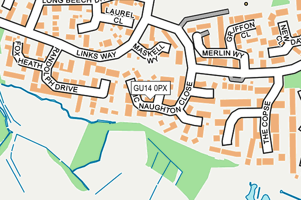 GU14 0PX map - OS OpenMap – Local (Ordnance Survey)