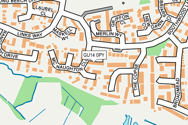 GU14 0PY map - OS OpenMap – Local (Ordnance Survey)