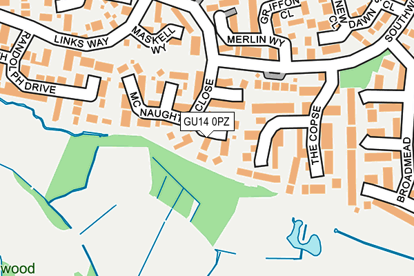 GU14 0PZ map - OS OpenMap – Local (Ordnance Survey)