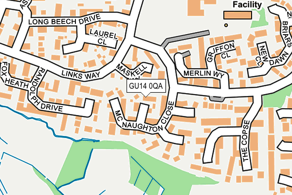 GU14 0QA map - OS OpenMap – Local (Ordnance Survey)