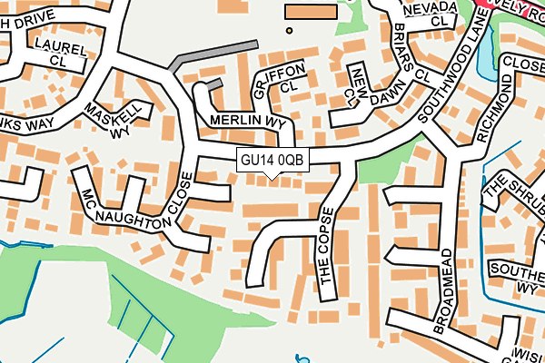 GU14 0QB map - OS OpenMap – Local (Ordnance Survey)