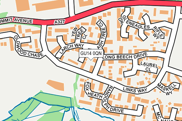GU14 0QN map - OS OpenMap – Local (Ordnance Survey)