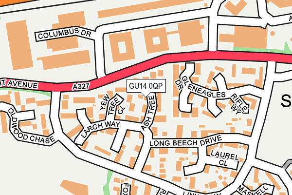 GU14 0QP map - OS OpenMap – Local (Ordnance Survey)