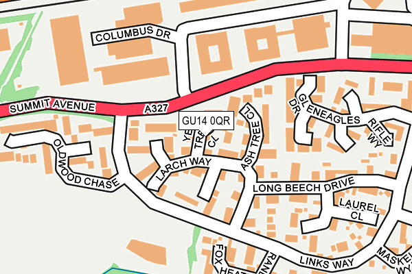 GU14 0QR map - OS OpenMap – Local (Ordnance Survey)