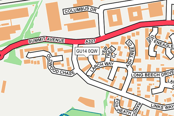 GU14 0QW map - OS OpenMap – Local (Ordnance Survey)