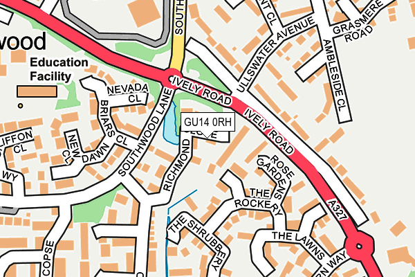 GU14 0RH map - OS OpenMap – Local (Ordnance Survey)