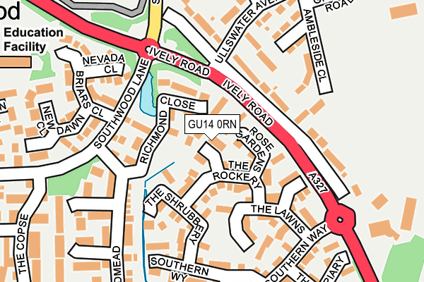 GU14 0RN map - OS OpenMap – Local (Ordnance Survey)