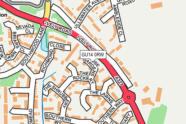 GU14 0RW map - OS OpenMap – Local (Ordnance Survey)