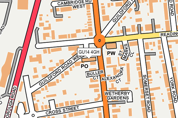 GU14 4GH map - OS OpenMap – Local (Ordnance Survey)