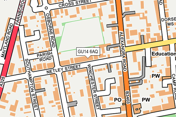 GU14 6AQ map - OS OpenMap – Local (Ordnance Survey)