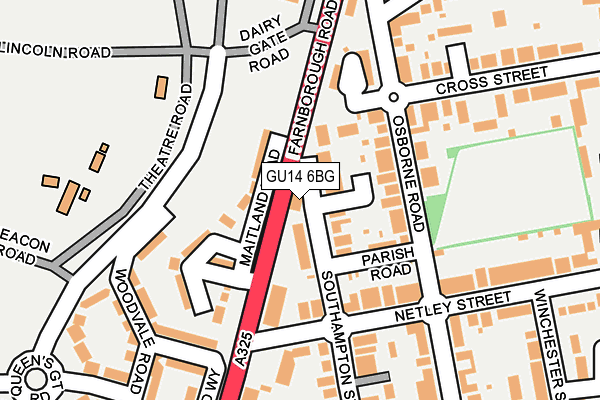 GU14 6BG map - OS OpenMap – Local (Ordnance Survey)