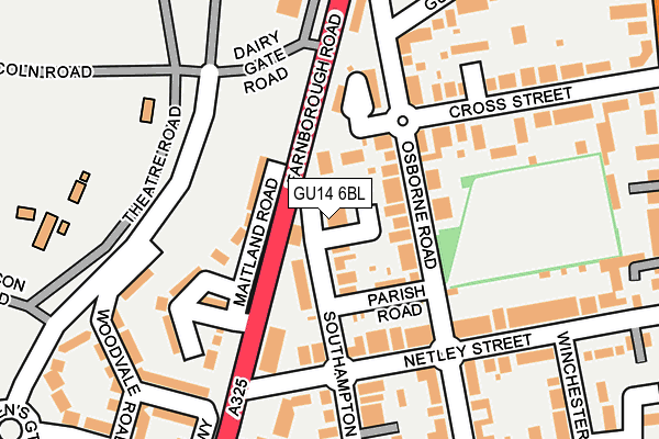 GU14 6BL map - OS OpenMap – Local (Ordnance Survey)