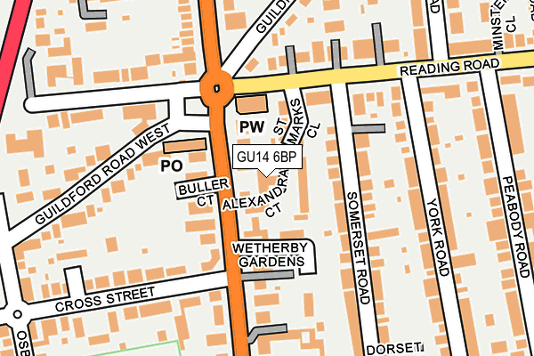 GU14 6BP map - OS OpenMap – Local (Ordnance Survey)