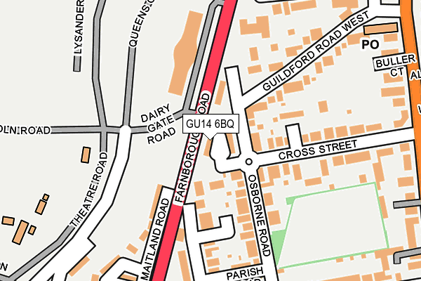 GU14 6BQ map - OS OpenMap – Local (Ordnance Survey)