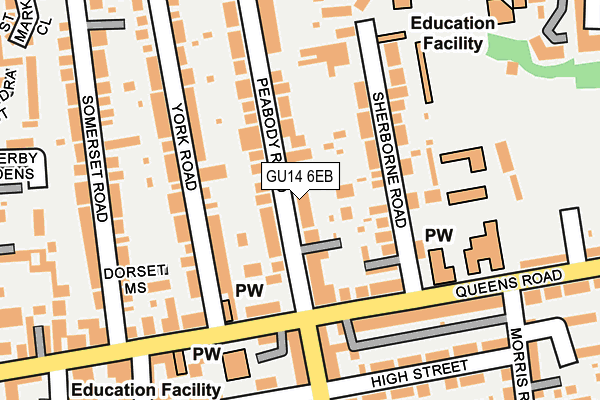 GU14 6EB map - OS OpenMap – Local (Ordnance Survey)