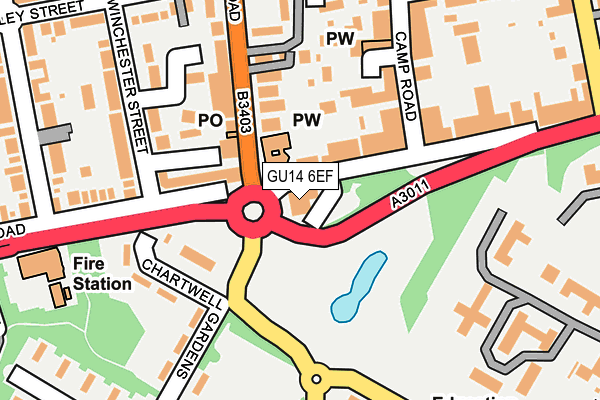 GU14 6EF map - OS OpenMap – Local (Ordnance Survey)