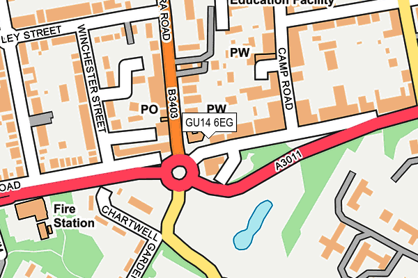 GU14 6EG map - OS OpenMap – Local (Ordnance Survey)
