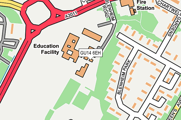 GU14 6EH map - OS OpenMap – Local (Ordnance Survey)