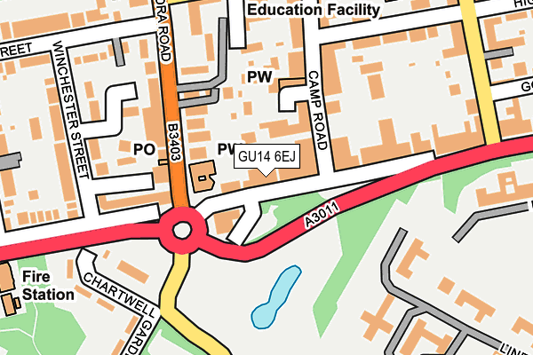 GU14 6EJ map - OS OpenMap – Local (Ordnance Survey)
