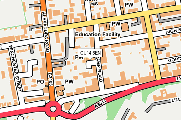 GU14 6EN map - OS OpenMap – Local (Ordnance Survey)