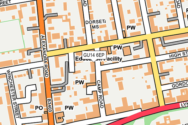 GU14 6EP map - OS OpenMap – Local (Ordnance Survey)