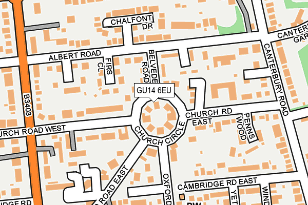 GU14 6EU map - OS OpenMap – Local (Ordnance Survey)