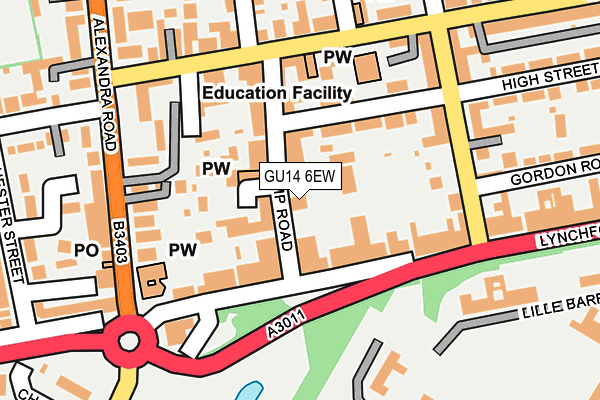 GU14 6EW map - OS OpenMap – Local (Ordnance Survey)