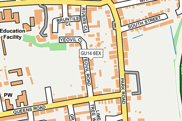 GU14 6EX map - OS OpenMap – Local (Ordnance Survey)