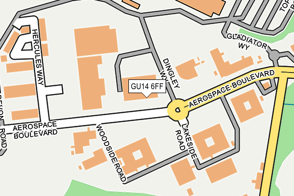 GU14 6FF map - OS OpenMap – Local (Ordnance Survey)