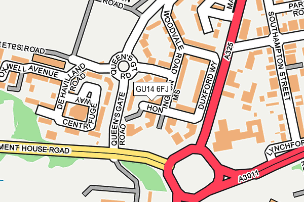 GU14 6FJ map - OS OpenMap – Local (Ordnance Survey)
