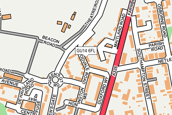 GU14 6FL map - OS OpenMap – Local (Ordnance Survey)