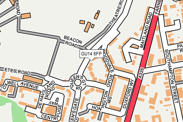 GU14 6FP map - OS OpenMap – Local (Ordnance Survey)