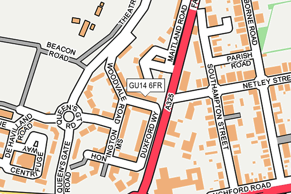 GU14 6FR map - OS OpenMap – Local (Ordnance Survey)