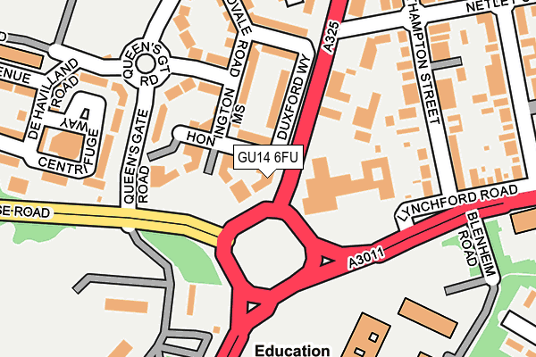 GU14 6FU map - OS OpenMap – Local (Ordnance Survey)