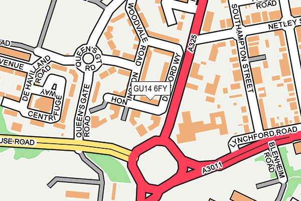 GU14 6FY map - OS OpenMap – Local (Ordnance Survey)