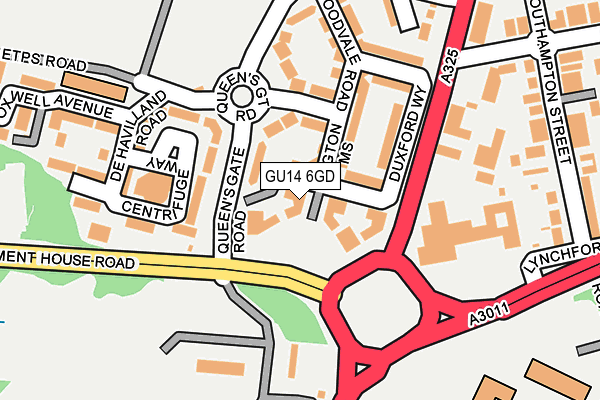GU14 6GD map - OS OpenMap – Local (Ordnance Survey)