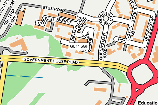 GU14 6GF map - OS OpenMap – Local (Ordnance Survey)