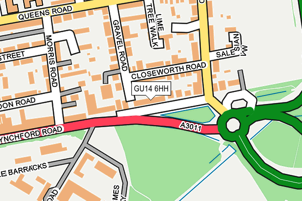 GU14 6HH map - OS OpenMap – Local (Ordnance Survey)