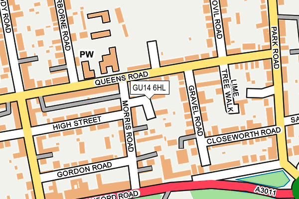 GU14 6HL map - OS OpenMap – Local (Ordnance Survey)