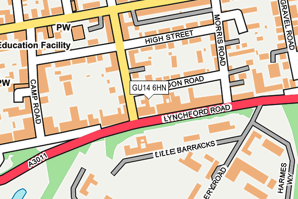 GU14 6HN map - OS OpenMap – Local (Ordnance Survey)