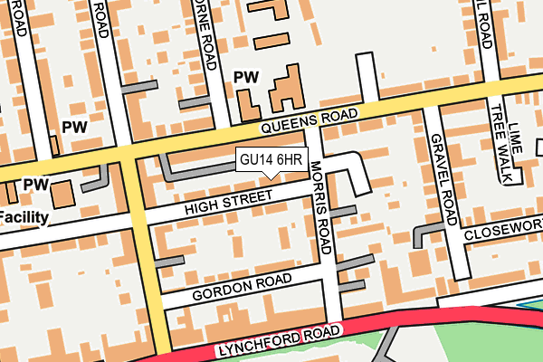 GU14 6HR map - OS OpenMap – Local (Ordnance Survey)